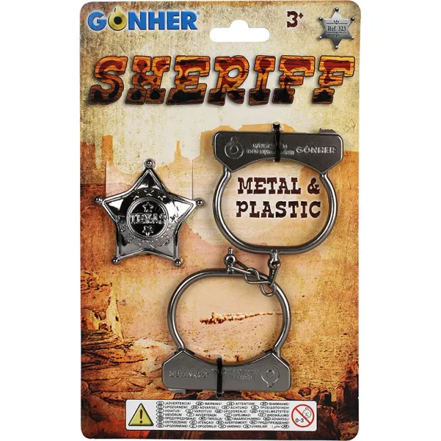 Gonher Cowboy menottes jouet étoile shérif