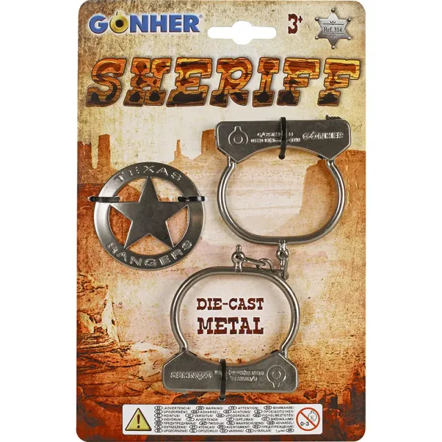 Gonher Cowboy menottes et étoile ranger métal